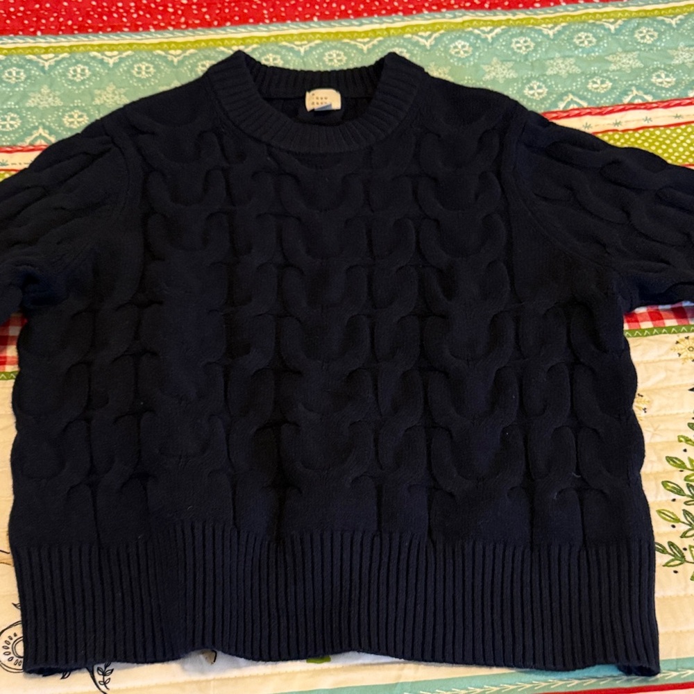a new day Navy Textured Crew Neck Sweater